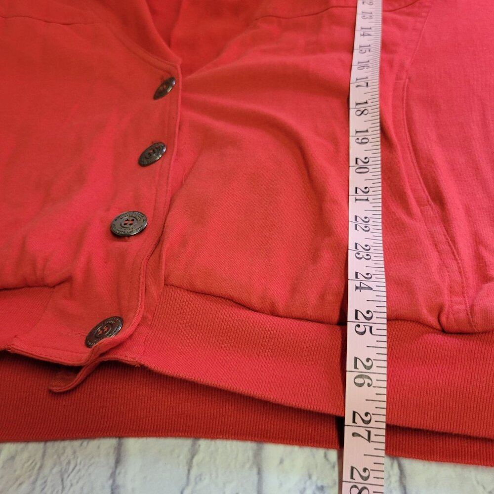 Karen Kane Womens Sweater Sz S Red Cardigan 100% Cotton Relaxed Style Buttons - Picture 7 of 13